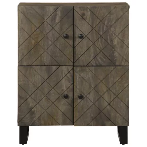 Sideboard Fekete 60x33x75 cm tömörfa Mango