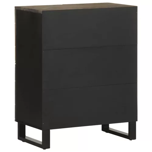 Sideboard Fekete 60x33x75 cm tömörfa Mango