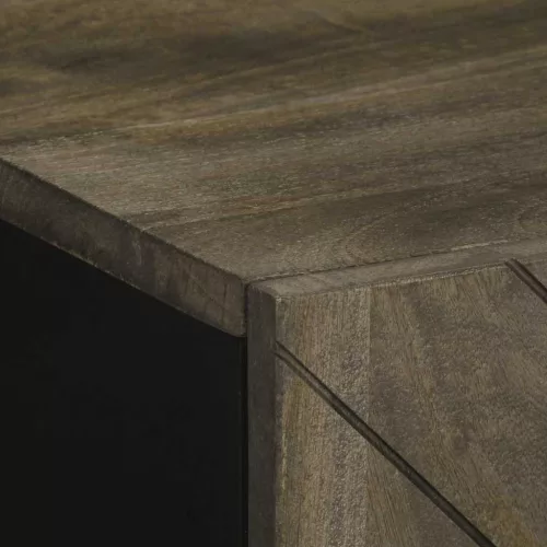 Sideboard Fekete 60x33x75 cm tömörfa Mango