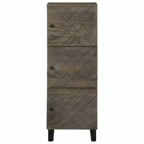 Fekete tömör mangófa magasszekrény 40 x 33 x 110 cm