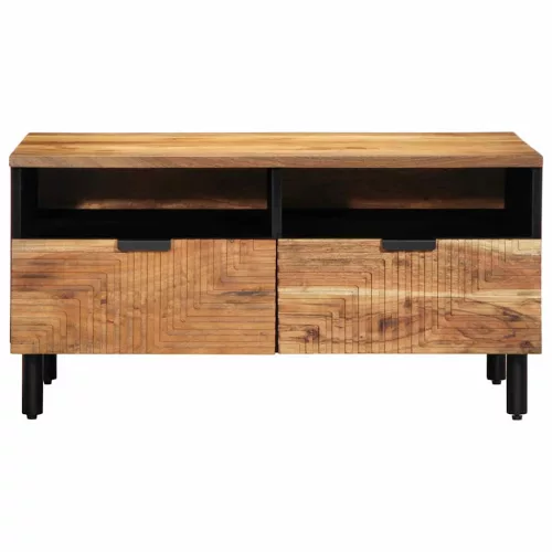 Dohányzóasztal fiókkal Barna 80 x 54 x 40 cm tömör akácfa