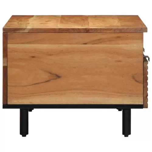 Dohányzóasztal fiókkal Barna 80 x 54 x 40 cm tömör akácfa