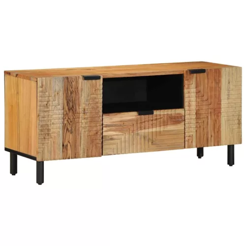 TV Szekrény fiókkal Barna 105 x 33.5 x 46 cm Tömör akácfa