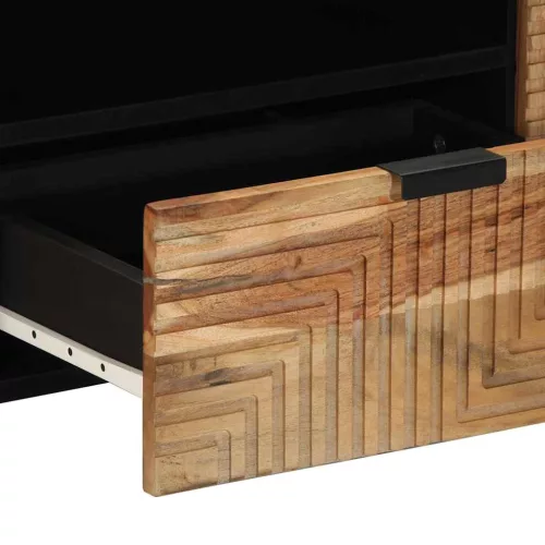 TV Szekrény fiókkal Barna 105 x 33.5 x 46 cm Tömör akácfa