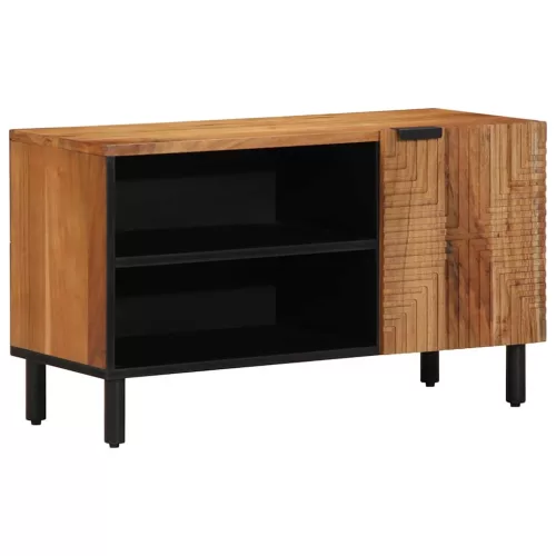 TV szekrény polcokkal Barna 80 x 31.5 x 46 cm Tömör akácfa