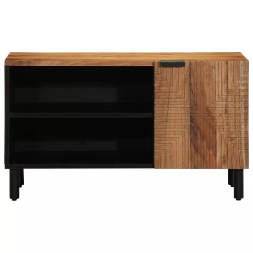 TV szekrény polcokkal Barna 80 x 31.5 x 46 cm Tömör akácfa