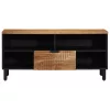 TV szekrény fiókkal Barna 100 x 33.5 x 46 cm Tömör akácfa