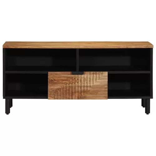 TV szekrény fiókkal Barna 100 x 33.5 x 46 cm Tömör akácfa