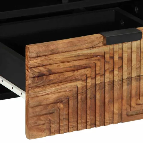 TV szekrény fiókkal Barna 100 x 33.5 x 46 cm Tömör akácfa