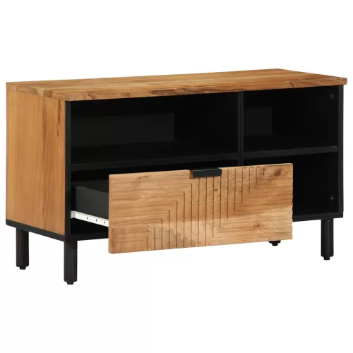 TV Szekrény fiókkal Barna 80 x 33.5 x 46 cm Tömör akácfa