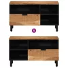TV Szekrény fiókkal Barna 80 x 33.5 x 46 cm Tömör akácfa