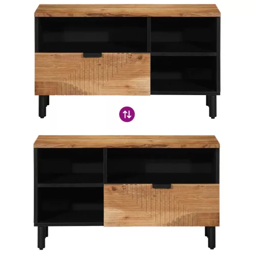 TV Szekrény fiókkal Barna 80 x 33.5 x 46 cm Tömör akácfa