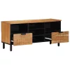 TV Szekrény fiókkal Barna 100 x 33.5 x 46 cm Tömör akácfa