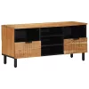 TV Szekrény fiókkal Barna 100 x 33.5 x 46 cm Tömör akácfa