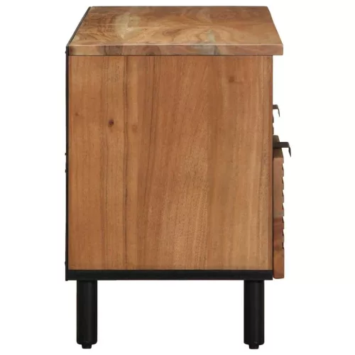 TV Szekrény fiókkal Barna 100 x 33.5 x 46 cm Tömör akácfa