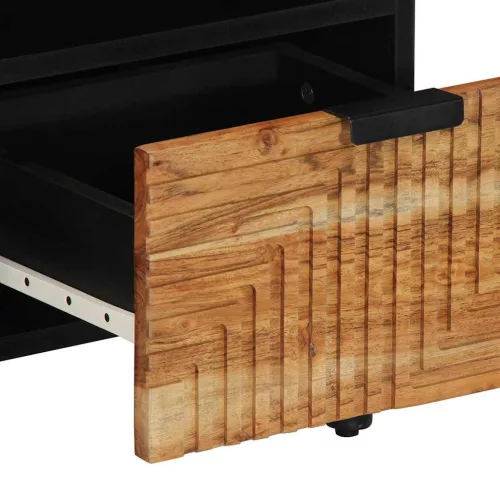TV Szekrény fiókkal Barna 100 x 33.5 x 46 cm Tömör akácfa