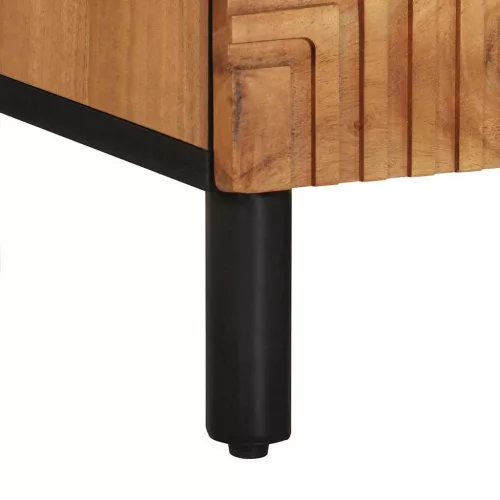 TV Szekrény fiókkal Barna 100 x 33.5 x 46 cm Tömör akácfa