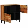 Oldalszekrény polcokkal Barna 80 x 33 x 75 cm Tömör akácfa