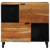 Oldalszekrény polcokkal Barna 80 x 33 x 75 cm Tömör akácfa
