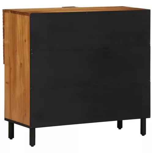 Oldalszekrény polcokkal Barna 80 x 33 x 75 cm Tömör akácfa