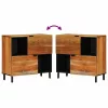 Oldalszekrény polcokkal Barna 80 x 33 x 75 cm Tömör akácfa