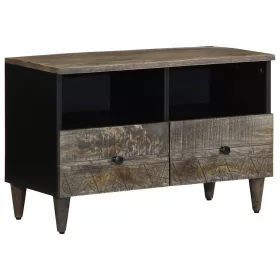 Világosszürke tömör mangófa TV-szekrény70x33,5x46 cm