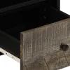 Világosszürke tömör mangófa TV-szekrény70x33,5x46 cm