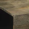 Világosszürke tömör mangófa dohányzóasztal 100x54x40 cm