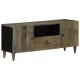 Világosszürke tömör mangófa TV-szekrény 105x33,5x46 cm