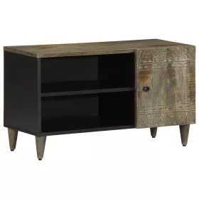 Világosszürke tömör mangófa TV-szekrény 80x31,5x46 cm