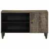 Világosszürke tömör mangófa TV-szekrény 80x31,5x46 cm