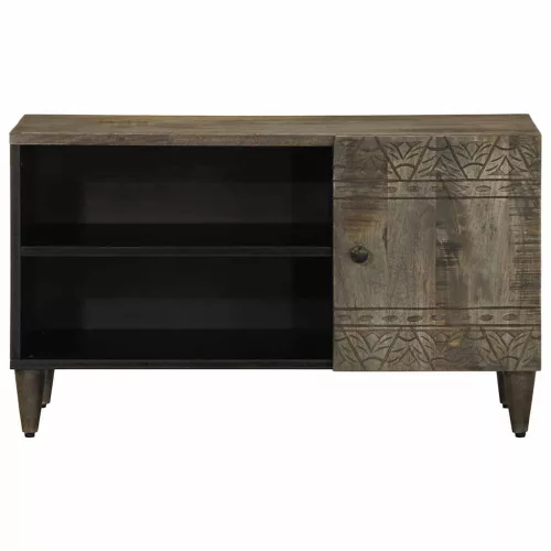 Világosszürke tömör mangófa TV-szekrény 80x31,5x46 cm