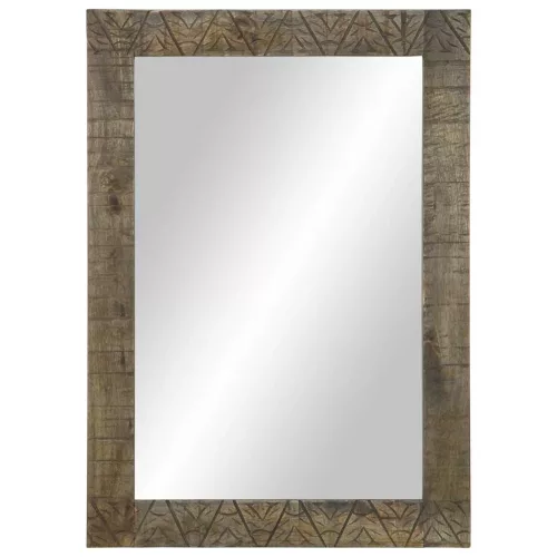 Fürdőszoba tükör 50x2,5x70 cm tömörfa mangó szürke