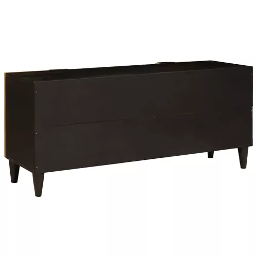 TV szekrény Fekete és Arany 105 x 33 x 46 cm tömör mangófa