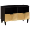 TV szekrény Fekete és Arany 70 x 33 x 46 cm tömör mangófa