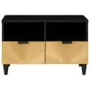 TV szekrény Fekete és Arany 70 x 33 x 46 cm tömör mangófa