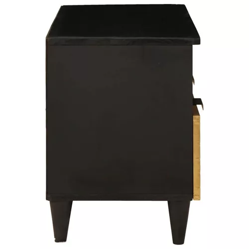 TV szekrény Fekete és Arany 70 x 33 x 46 cm tömör mangófa