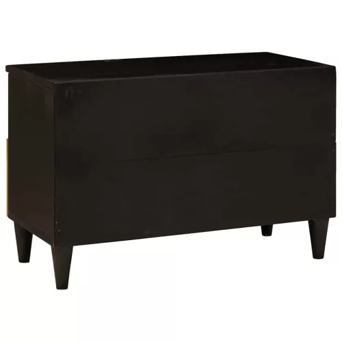 TV szekrény Fekete és Arany 70 x 33 x 46 cm tömör mangófa
