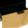 TV szekrény Fekete és Arany 70 x 33 x 46 cm tömör mangófa
