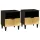 Éjjeli asztal fiókkal 2 pcs Fekete és Arany 40 x 33 x 46 cm