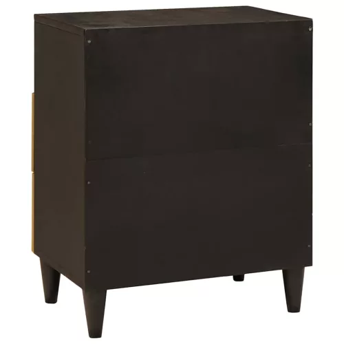 Éjjeli asztal Fekete és Arany 50 x 33 x 60 cm tömör mangófa