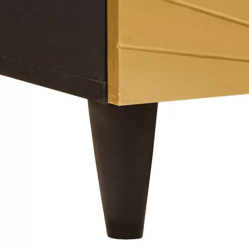 Éjjeli asztal Fekete és Arany 50 x 33 x 60 cm tömör mangófa
