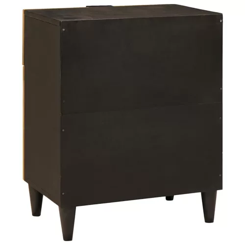 Éjjeli asztal Fekete és Arany 50 x 33 x 60 cm tömör mangófa
