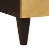 Éjjeli asztal Fekete és Arany 50 x 33 x 60 cm tömör mangófa