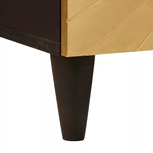 Éjjeli asztal Fekete és Arany 50 x 33 x 60 cm tömör mangófa