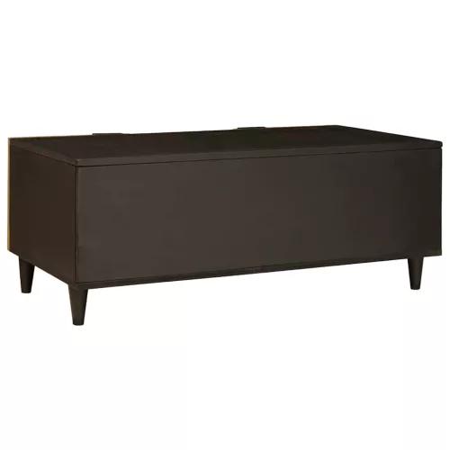 Dohányzóasztal Fekete és Arany 100 x 54 x 40 cm tömör mangófa
