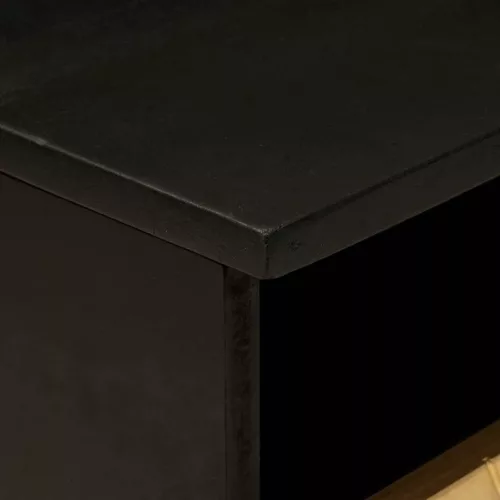 Dohányzóasztal Fekete és Arany 80 x 54 x 40 cm tömör mangófa