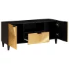 TV szekrény Fekete és Arany 105 x 33 x 46 cm tömör mangófa