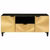 TV szekrény Fekete és Arany 105 x 33 x 46 cm tömör mangófa