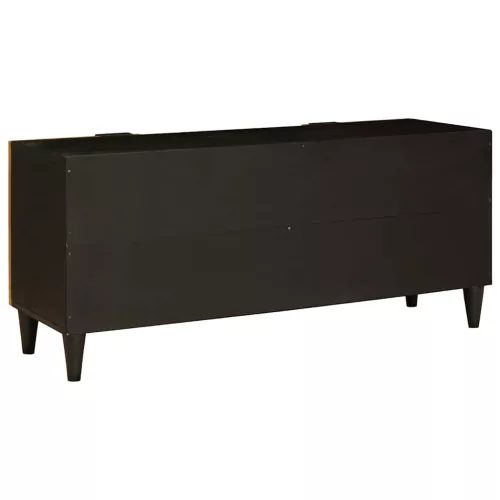 TV szekrény Fekete és Arany 105 x 33 x 46 cm tömör mangófa